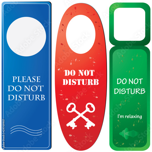Door hangers with ''Do not disturb''