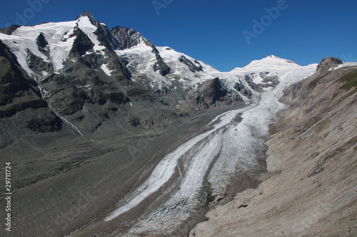 Pasterze glacier, Grossglockner and Johannisberg mountains