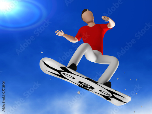 Snowboarder 3D man