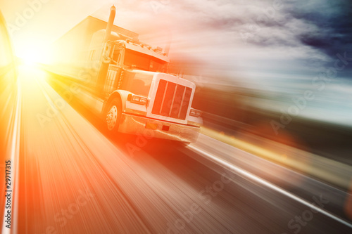 Truck on freeway