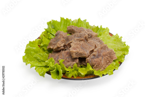 Pieces of boiled meat