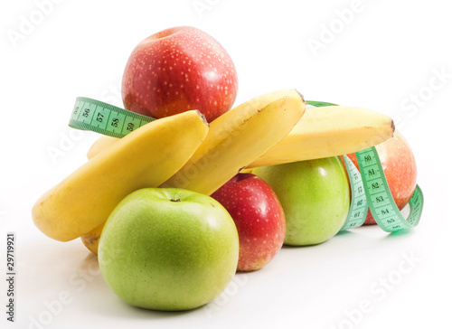healthy food, apples and bananas