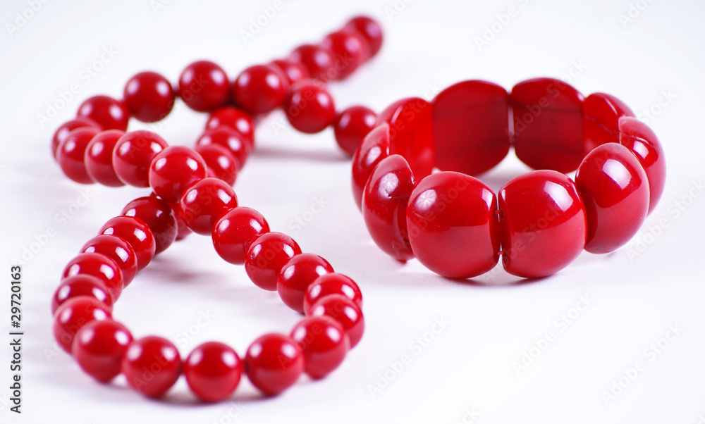 red beads and bracelet red beads and bracelet