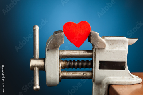 red heart in the vice tool