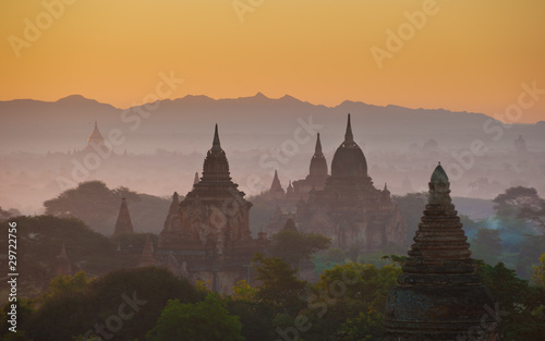 Sunrise over ancient Bagan, Myanmar © javarman