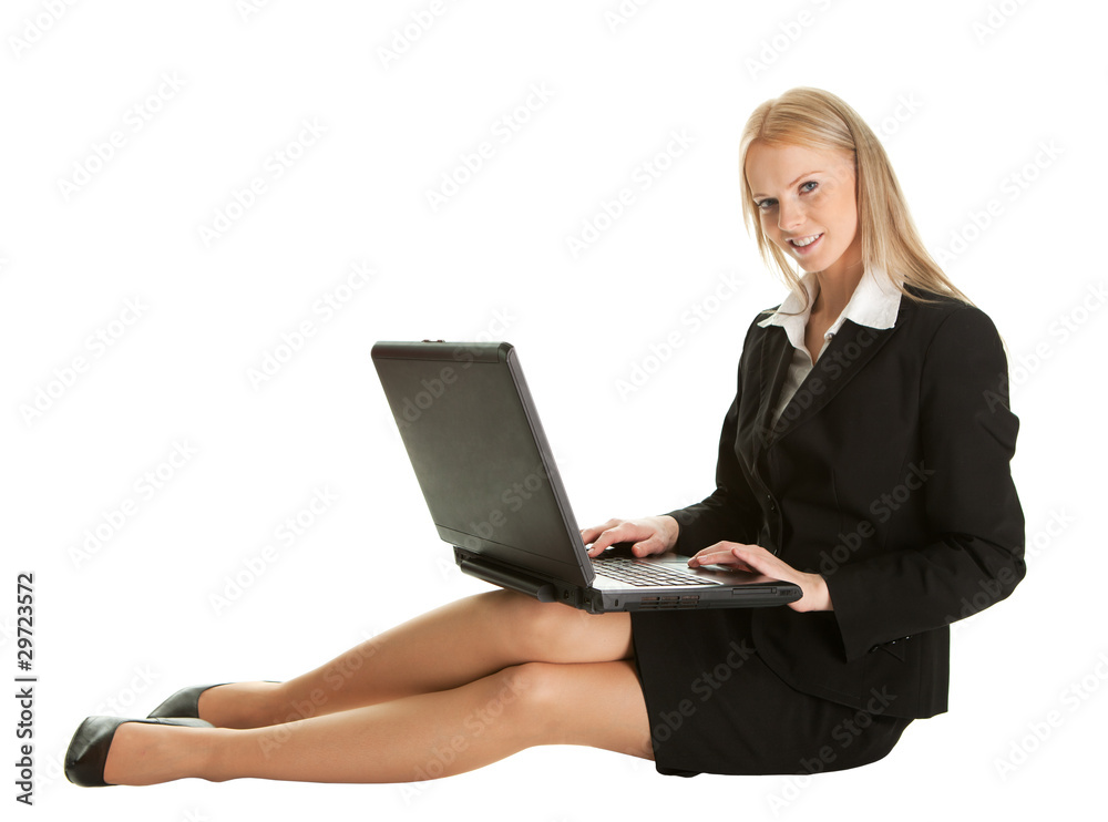 Business woman working on laptop Business woman working on laptop
