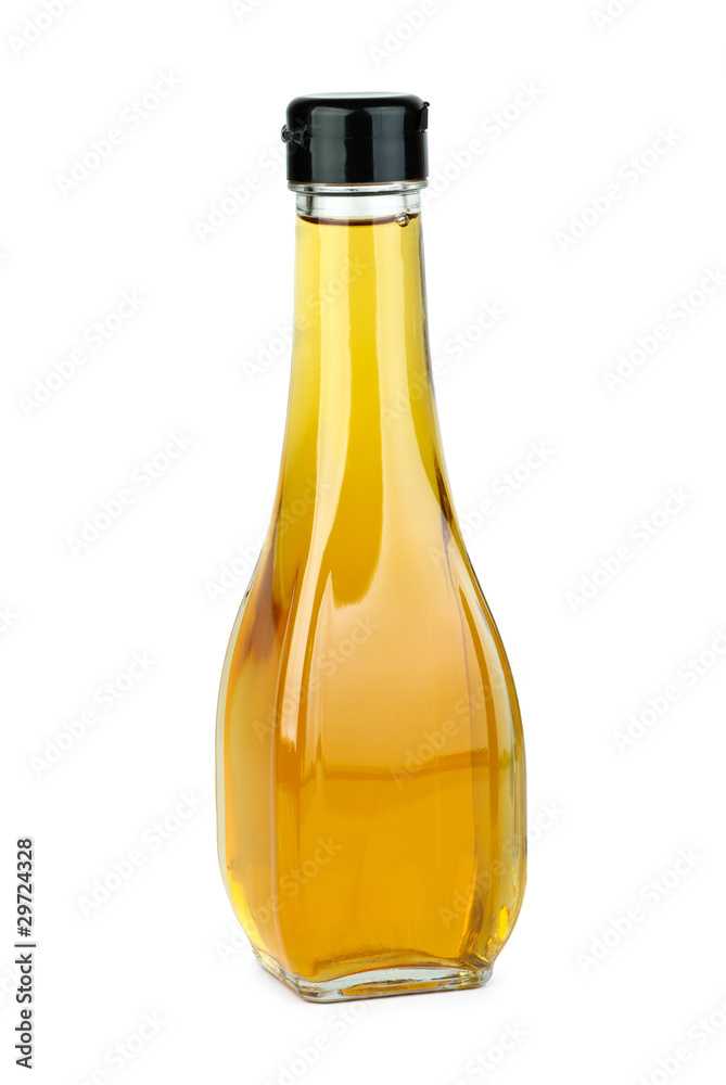 Glass bottle with apple vinegar