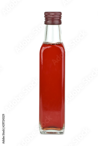 Glass bottle with red wine vinegar