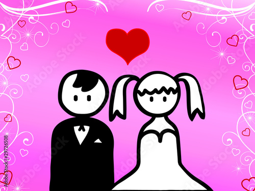 Cartoon of wedding