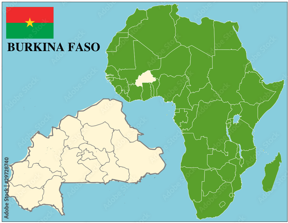 Burkina Faso emblem map africa world business success background