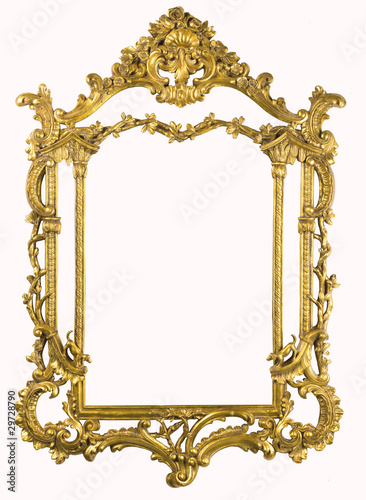 XXXL Antique gold frame with clipping path