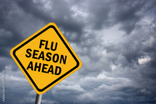 Flu season ahead sign photo