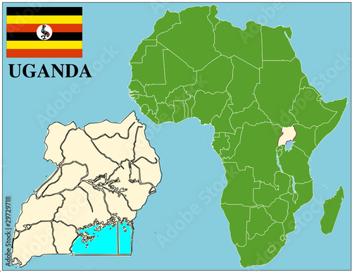 Uganda emblem map africa world business success background