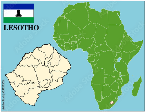 Lesotho emblem map africa world business success background