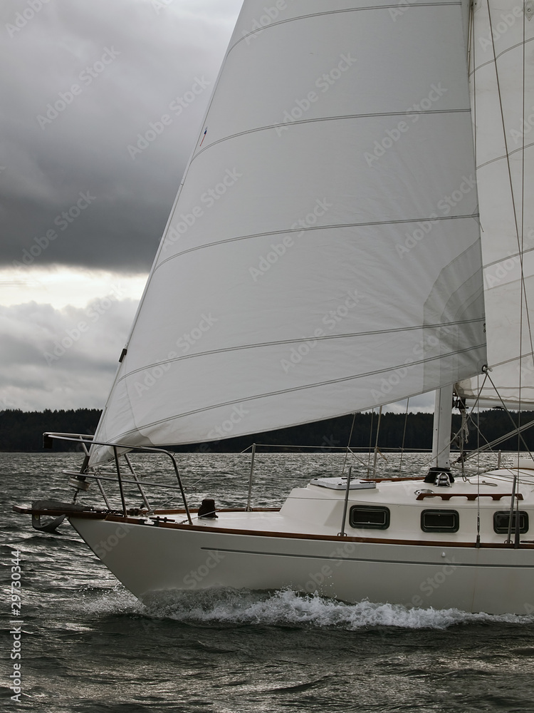 Sailboat Bow in a Storm