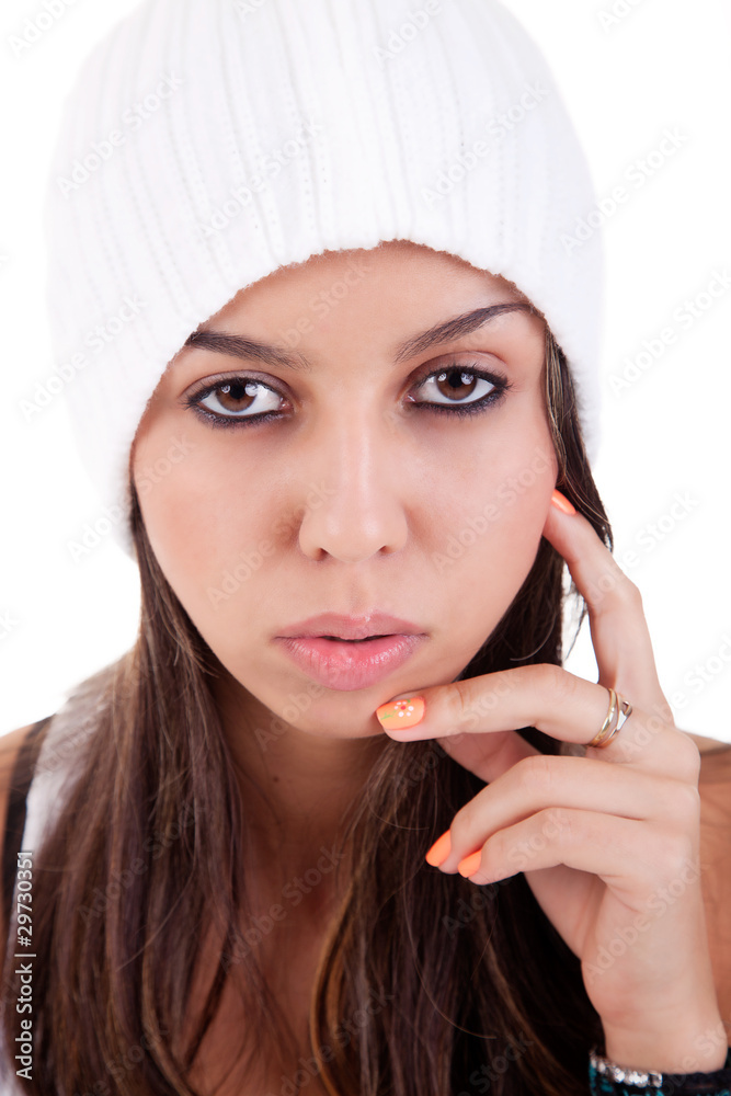 Beautiful and happy young Woman with a hood Beautiful and happy young Woman with a hood