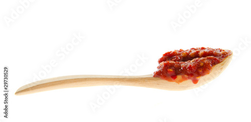 Spoon with chili paste