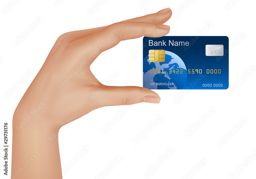 Credit card in hand. Vector Credit card in hand. Vector