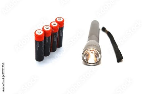 Flashlight with batteries photo