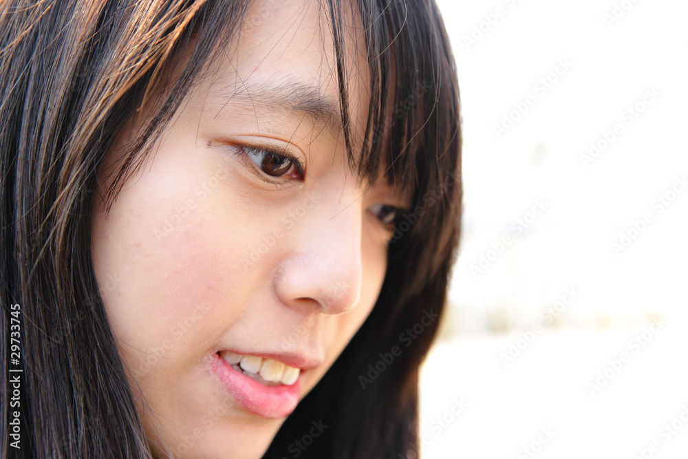 face of young asian woman face of young asian woman