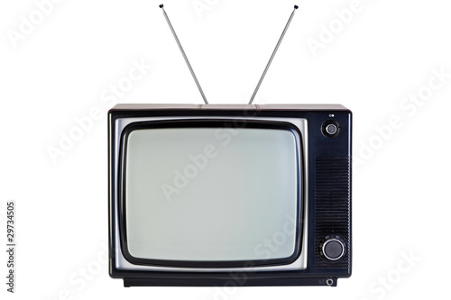 Retro TV isolated clipping path.