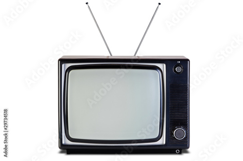 Retro TV isolated clipping path.