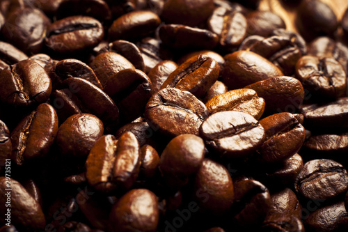 Coffee grains close up © BortN66