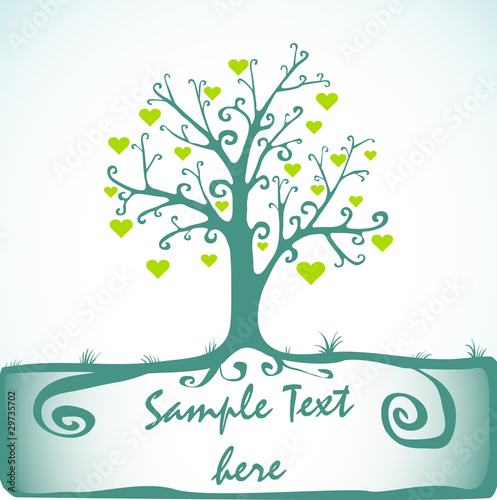 Tree love illustration background