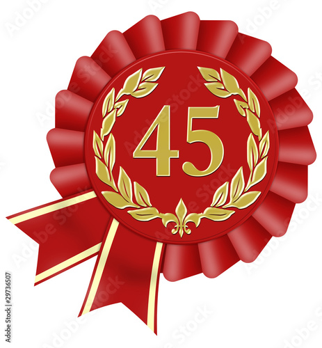 jubiläum 45 zehnjähriges 45. button lorbeer schleife