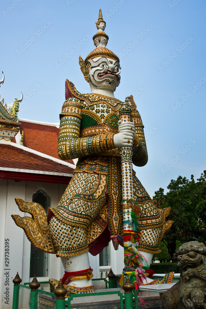 Guardian statue at the temple of dawn ,Thailand Guardian statue at the temple of dawn ,Thailand
