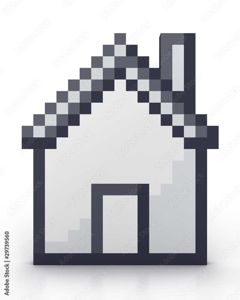 Pixelated house frontal view Pixelated house frontal view