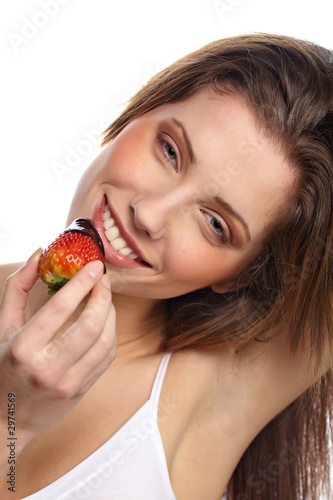 Beautiful Woman with strawberry