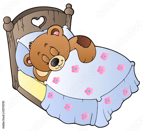 Cute sleeping teddy bear