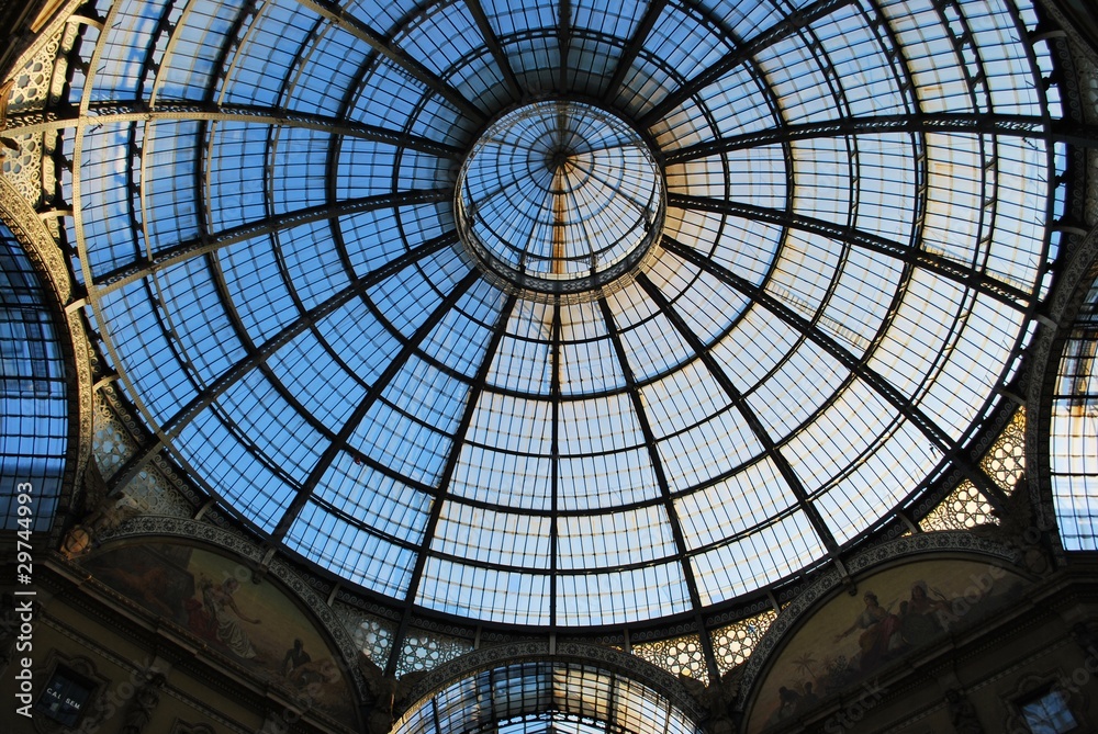 Vittorio Emanuele II Gallery, glass dome, Milan, Italy