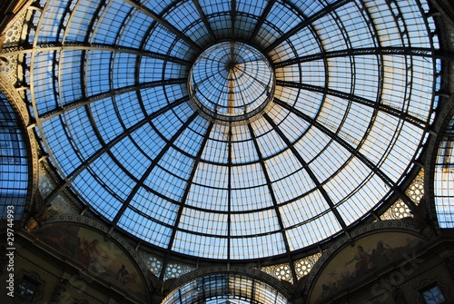 Fototapet Vittorio Emanuele II Gallery, glass dome, Milan, Italy