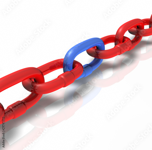 chain Connection red blue Pulling stabilizing business symbol