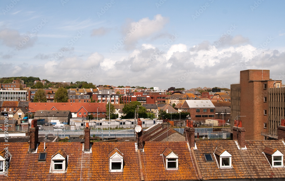 view across house-tops & railway sidings