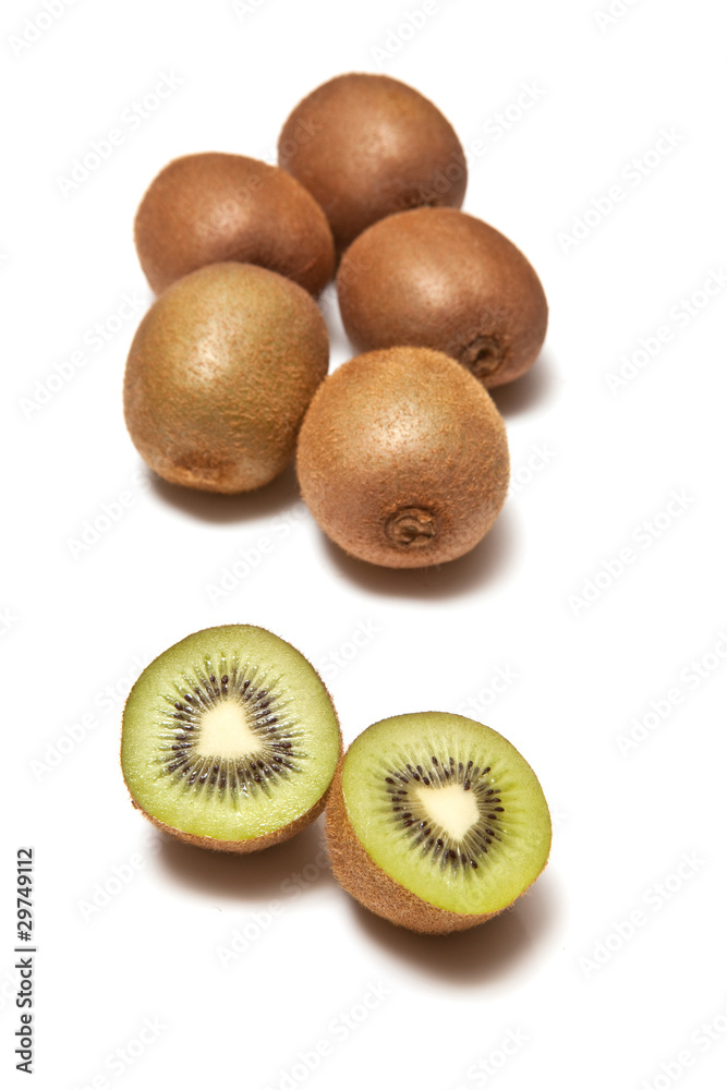 Obraz premium Kiwi Fruit isolated on a white studio background.