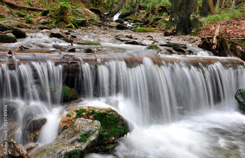 Waterfall in the national park Sumava-Czech Republic