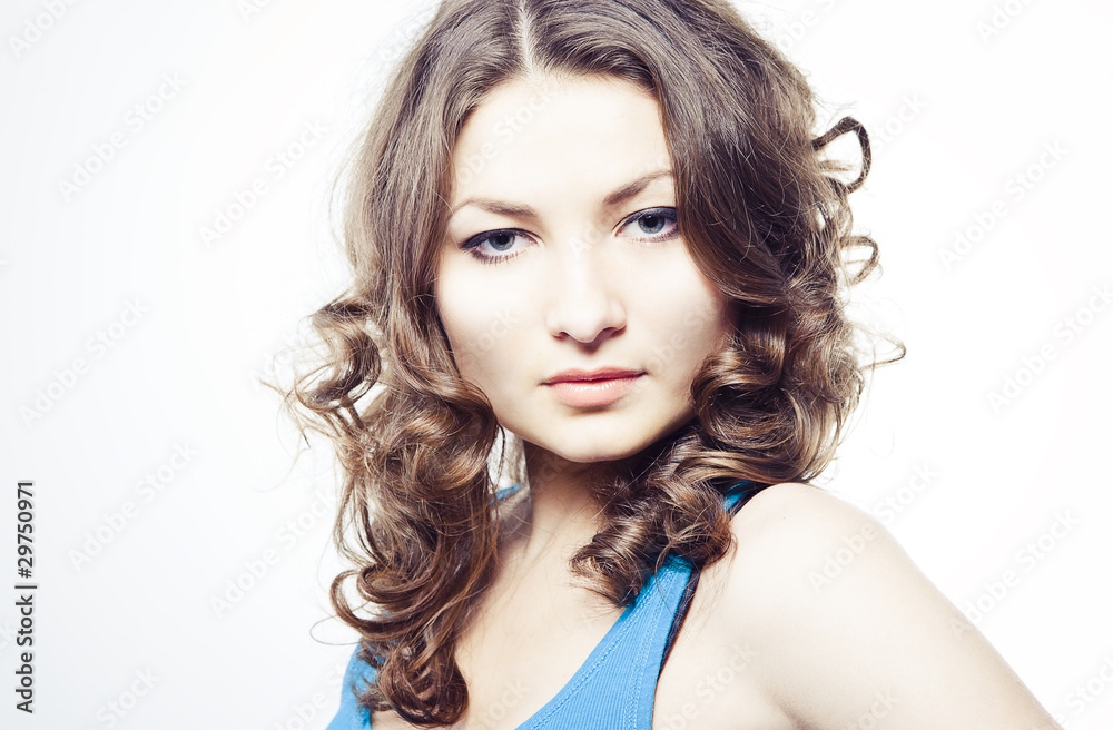 Fototapeta premium young woman and her beautiful hairstyle