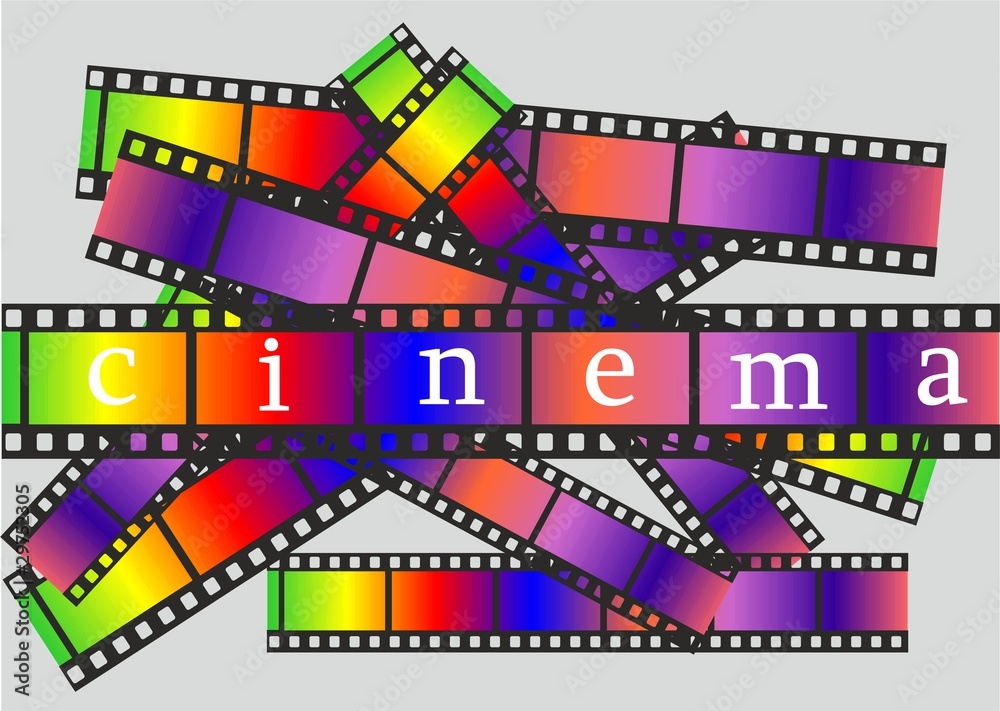 pieces of ribbon  of the coloured cinema
