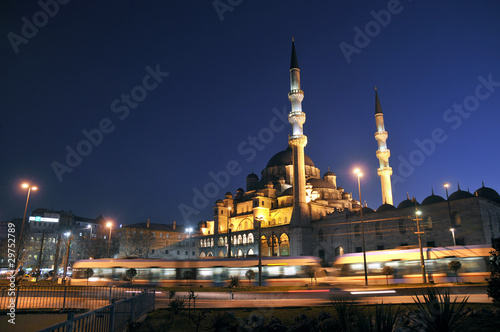 Eminonu Night View (New Mosque), Istanbul, Turkey