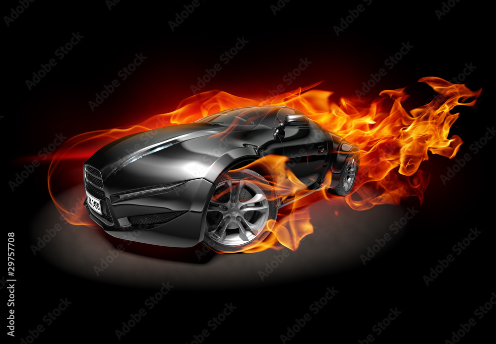 Obraz premium Wypalenie samochodu sportowego