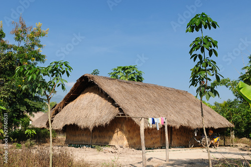 Lao, Muang Sing - rural scene, ethnic house