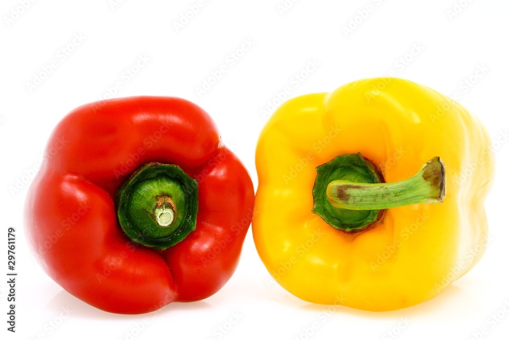 Orange and red pepper isolated on background Orange and red pepper isolated on background