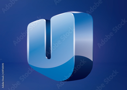 lettre U, alphabet logo design