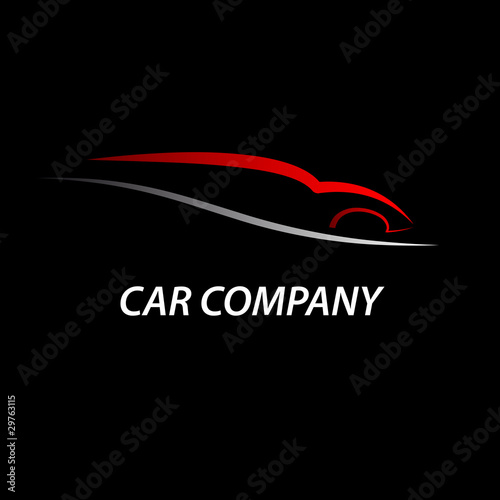 Logo car service, black background # Vector