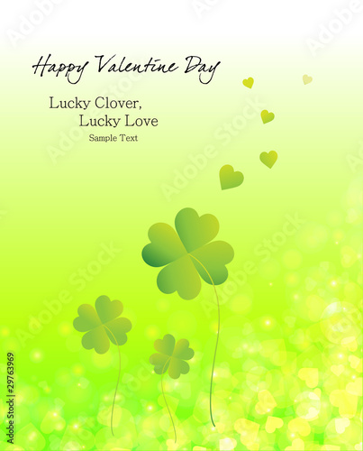 Valentine's Day, love's hearts lucky clover