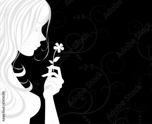 Donna di profilo con fiore