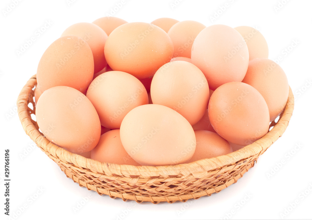 Basket with eggs. Basket with eggs.